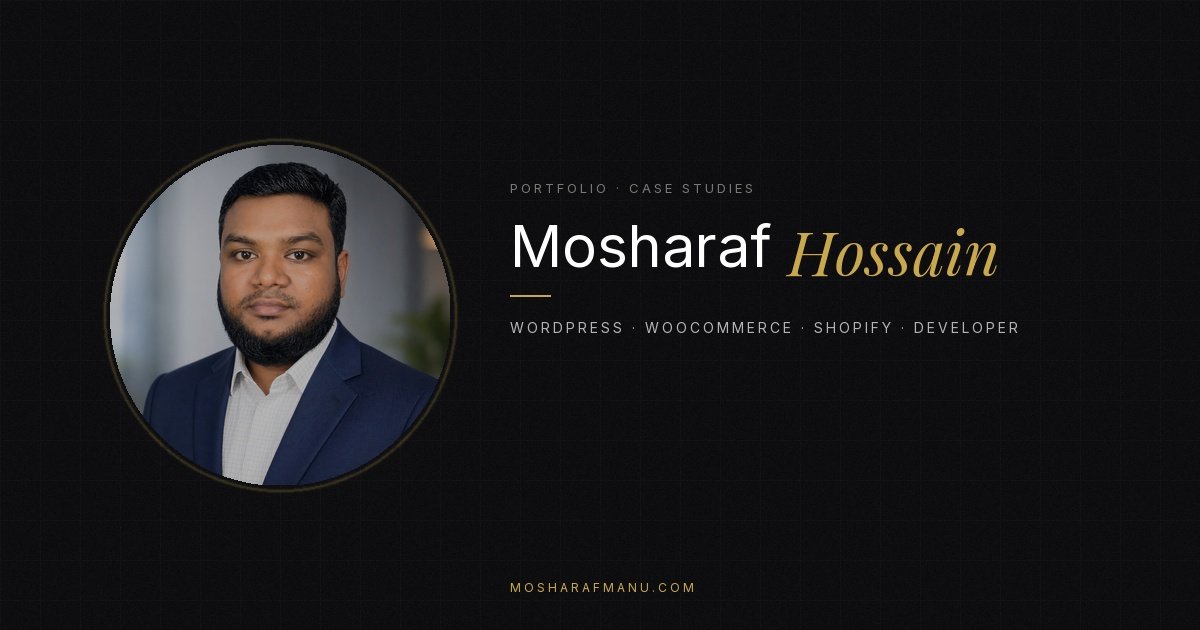 Freelance WordPress developer Mosharaf Hossain — WordPress, WooCommerce and Shopify specialist